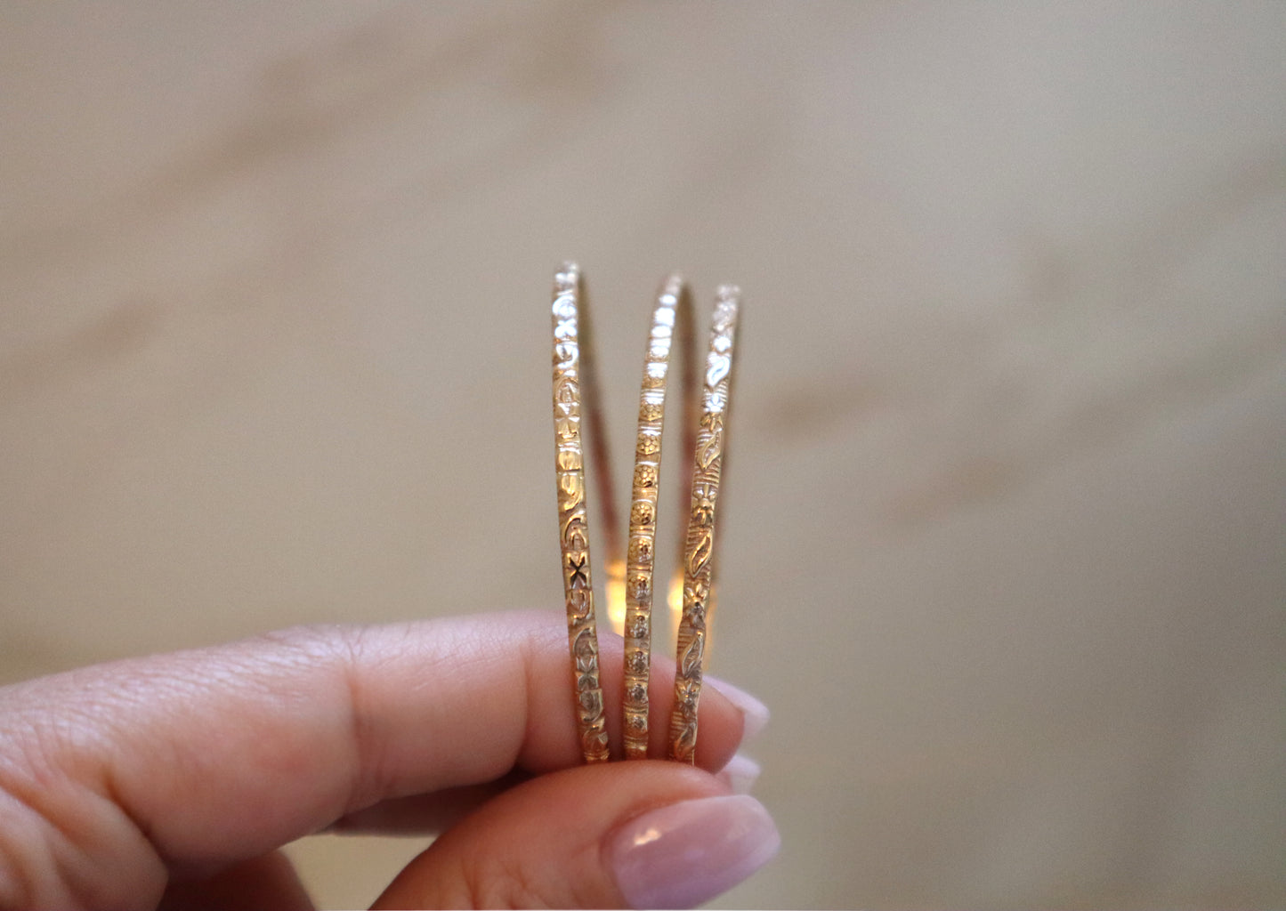 14k Gold Filled Pattern Bangle