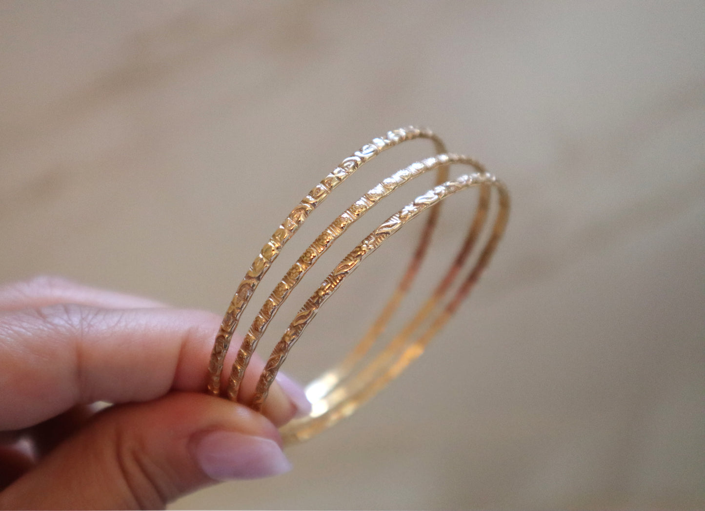 14k Gold Filled Pattern Bangle