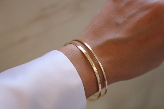 14k Gold Filled Hammered Bangle