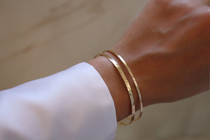 14k Gold Filled Hammered Bangle