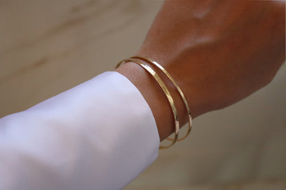 14k Gold Filled Hammered Bangle