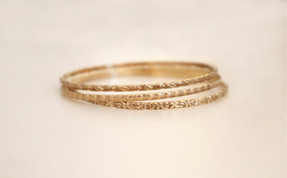 14k Gold Filled Pattern Bangle
