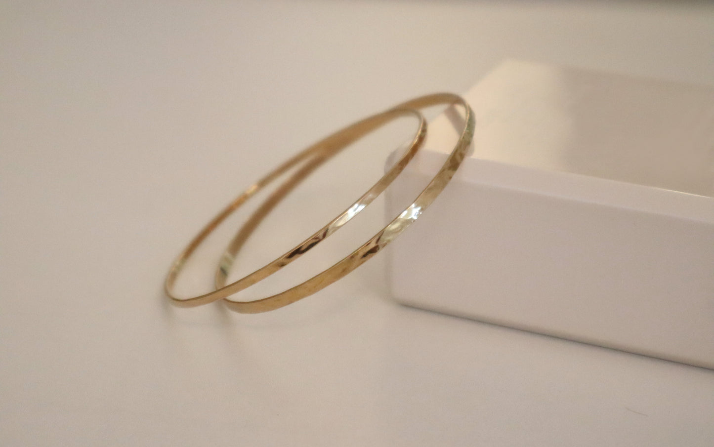 14k Gold Filled Hammered Bangle