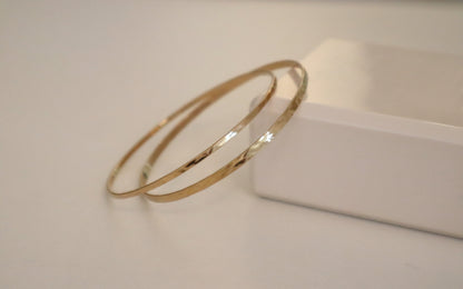 14k Gold Filled Hammered Bangle