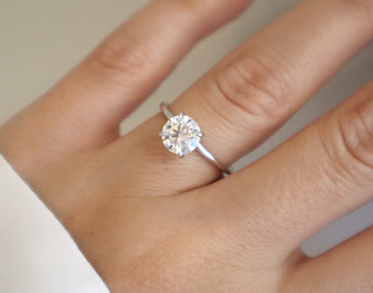 IGI Certified Lab Grown Diamond White Gold Engagement Ring 1ct-2ct