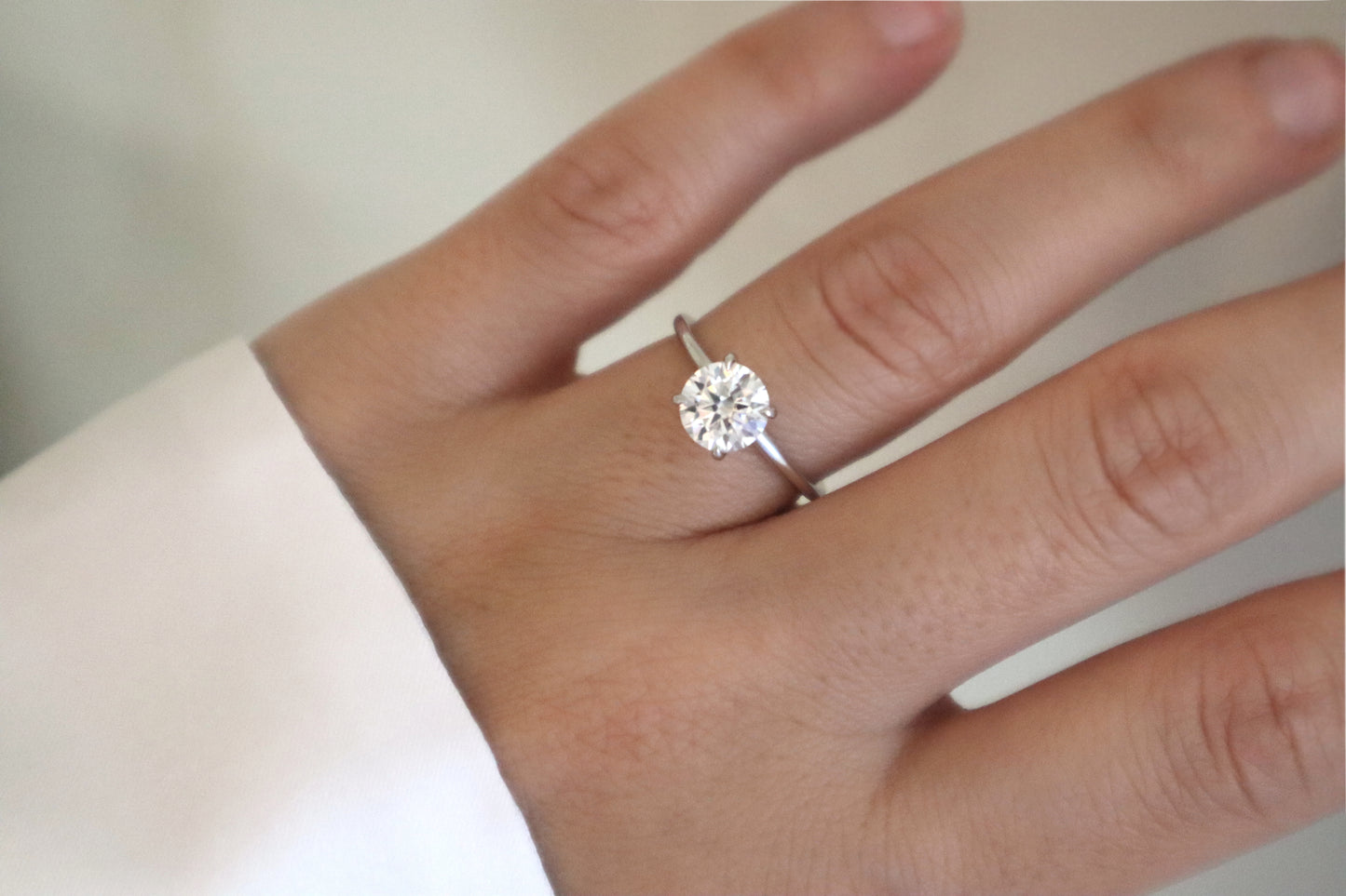 IGI Certified Lab Grown Diamond White Gold Engagement Ring 1ct-2ct