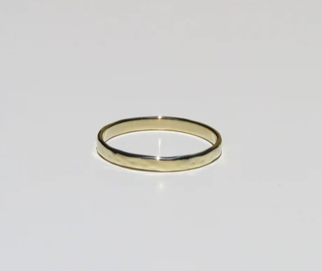 14k Yellow Gold 2.2mm Hammered Ring