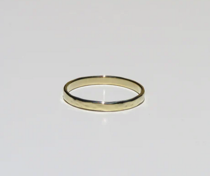 14k Yellow Gold 2.2mm Hammered Ring