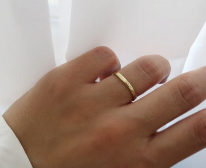 14k Yellow Gold 2.2mm Hammered Ring