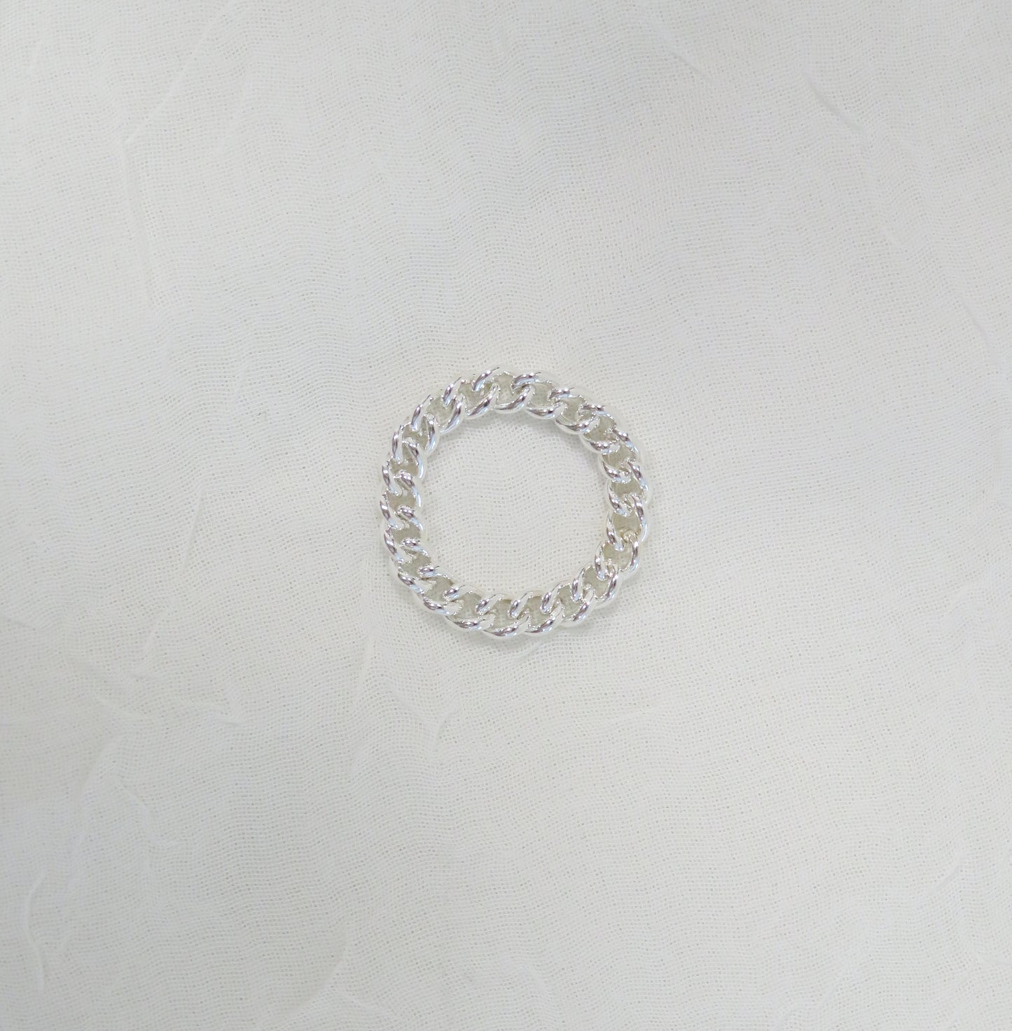 Silver Curb Chain Ring