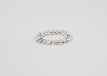 Silver Curb Chain Ring