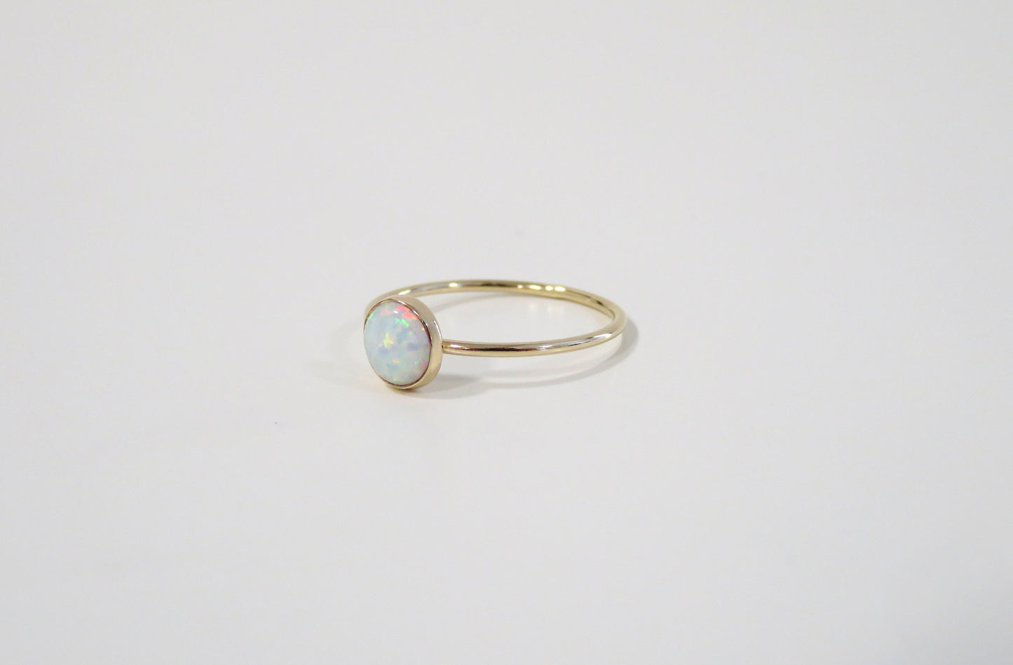 White Fire Opal Ring