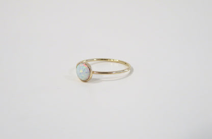 White Fire Opal Ring