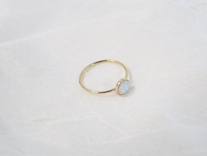 White Fire Opal Ring