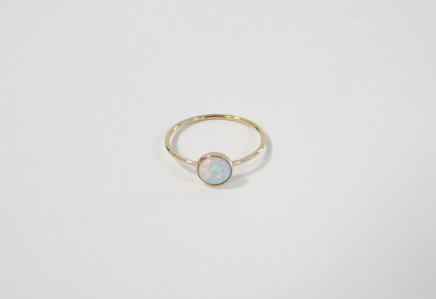 White Fire Opal Ring