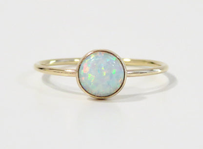 White Fire Opal Ring