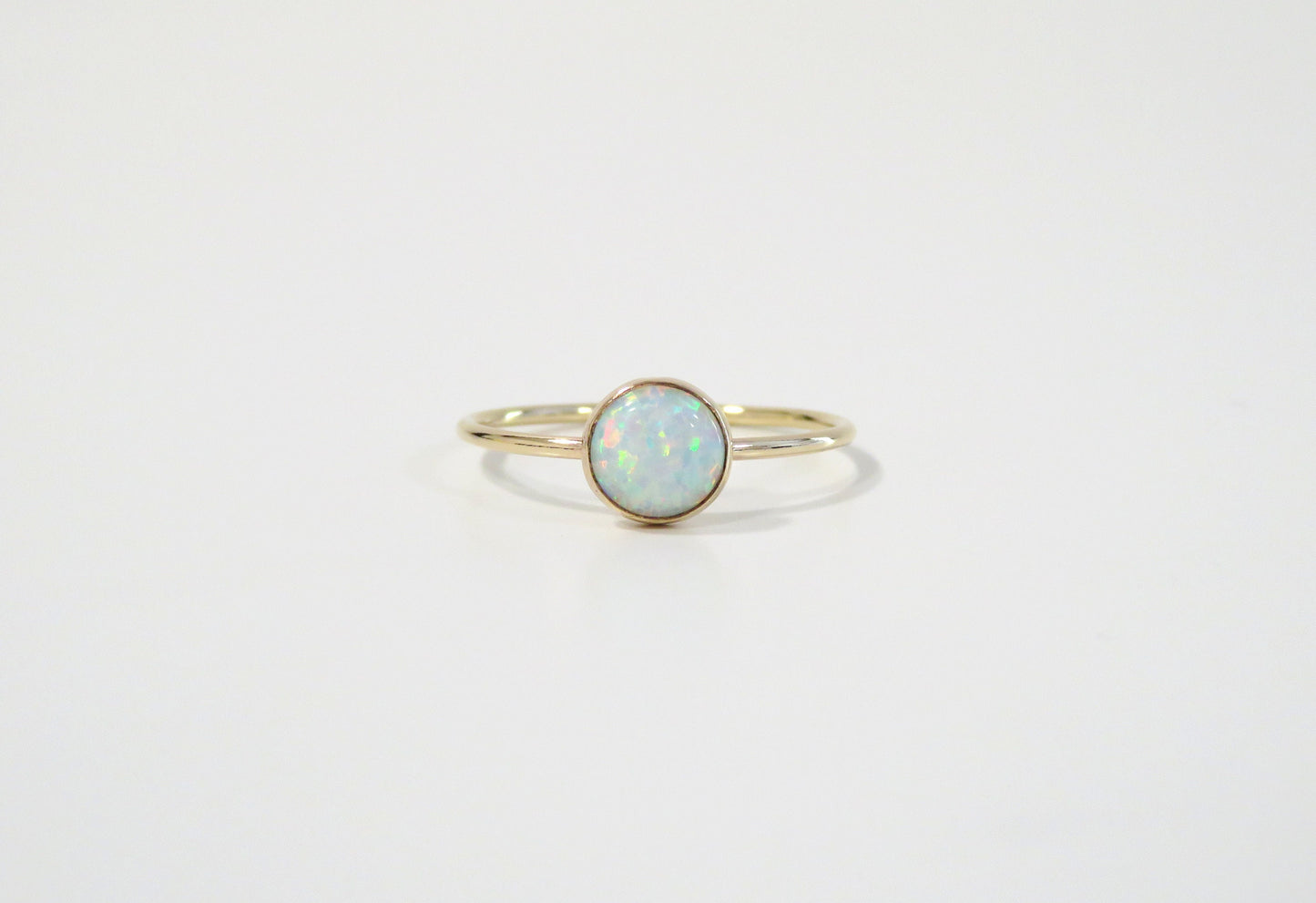 White Fire Opal Ring