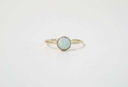 White Fire Opal Ring