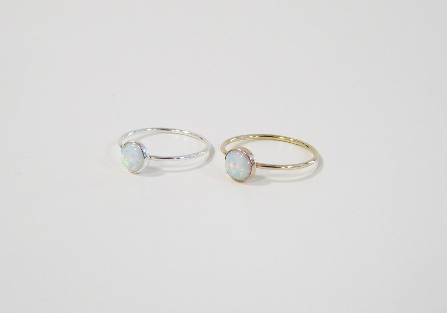 White Fire Opal Ring