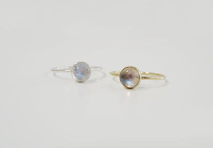 Natural Rainbow Moonstone Ring