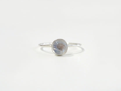 Natural Rainbow Moonstone Ring