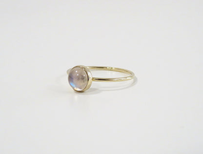 Natural Rainbow Moonstone Ring