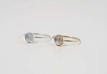 Natural Rainbow Moonstone Ring