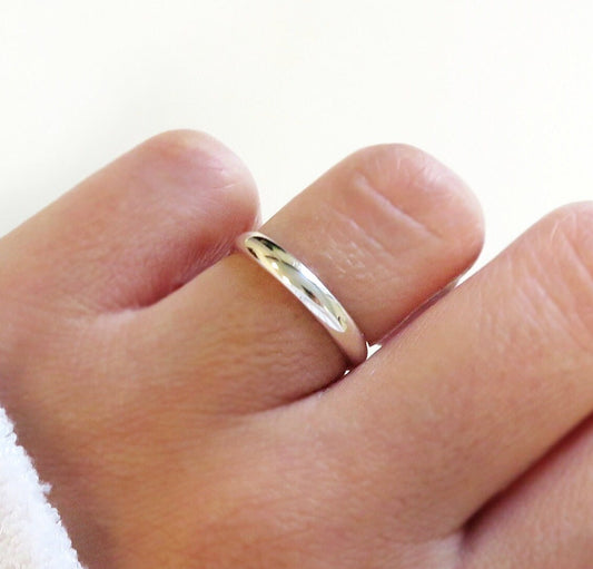 Silver Half Round Band 3mm