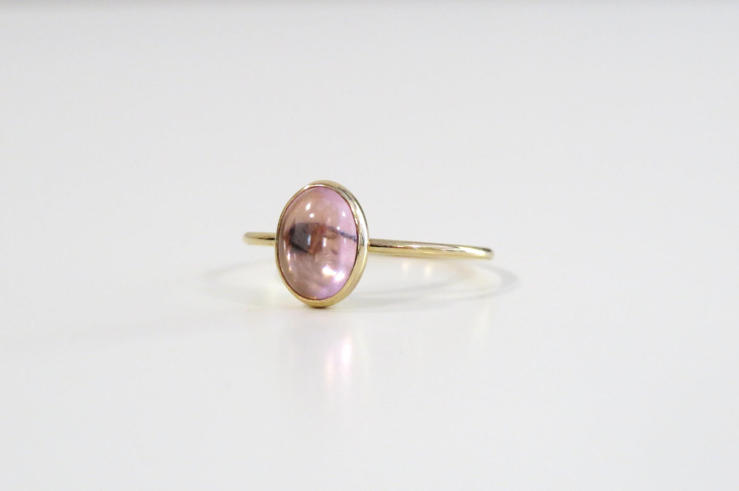 October Birthstone Ring Pink Topaz