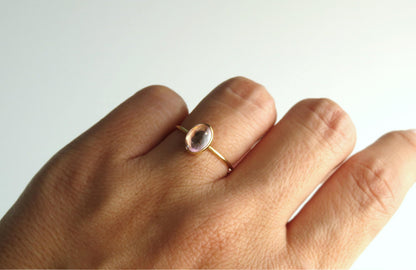 October Birthstone Ring Pink Topaz
