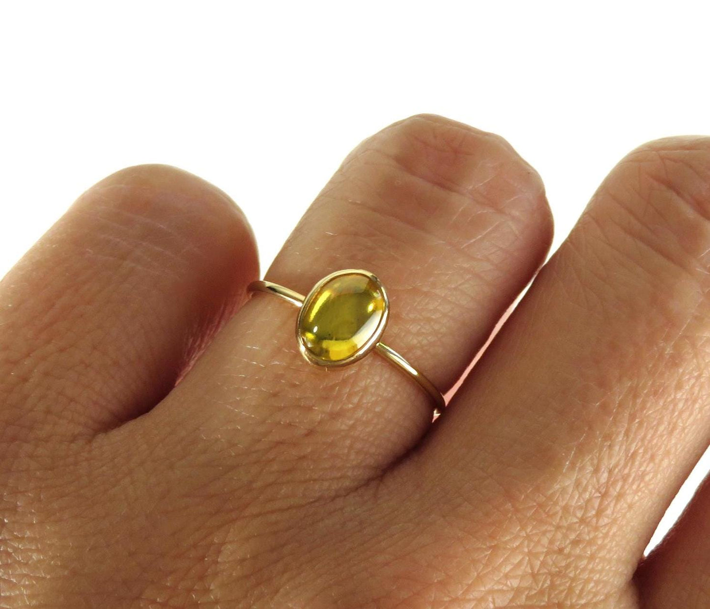 November Birthstone Yellow Topaz Ring