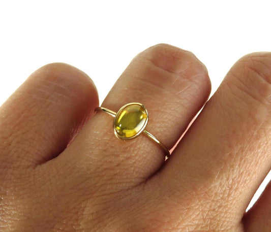 November Birthstone Yellow Topaz Ring