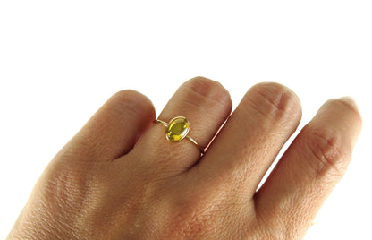 November Birthstone Yellow Topaz Ring