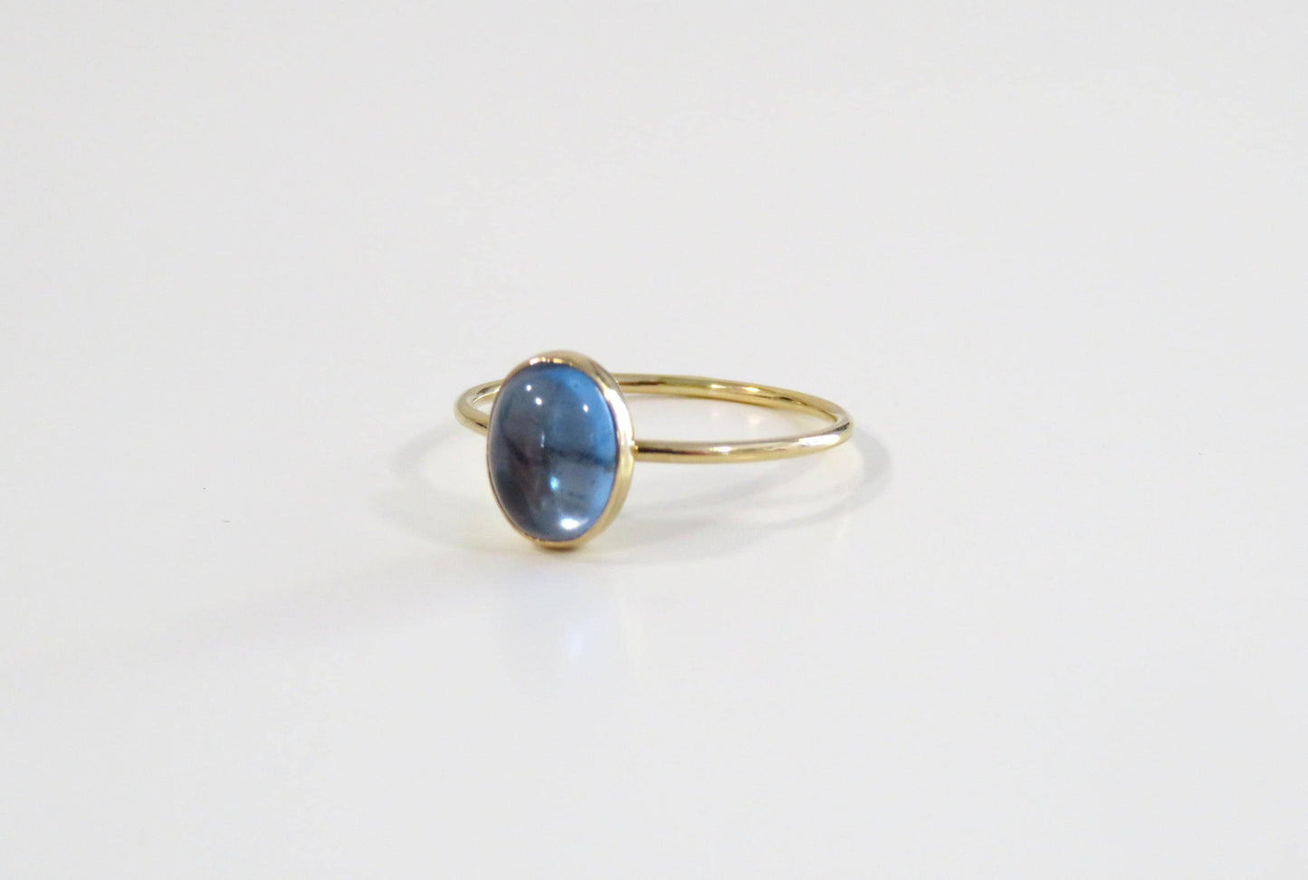 Blue Zircon December Birthstone Ring