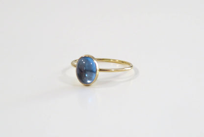 Blue Zircon December Birthstone Ring