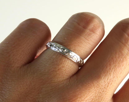Floral Silver Band