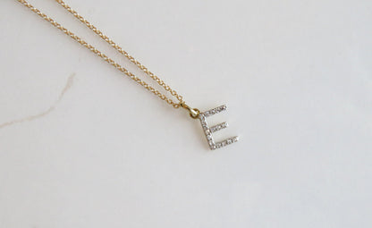 14k Gold Diamond Letter Necklace
