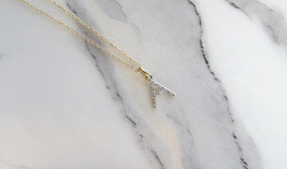 14k Gold Diamond Letter Necklace