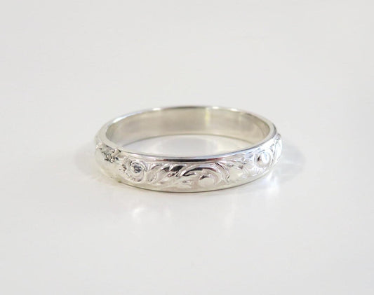 Floral Silver Band