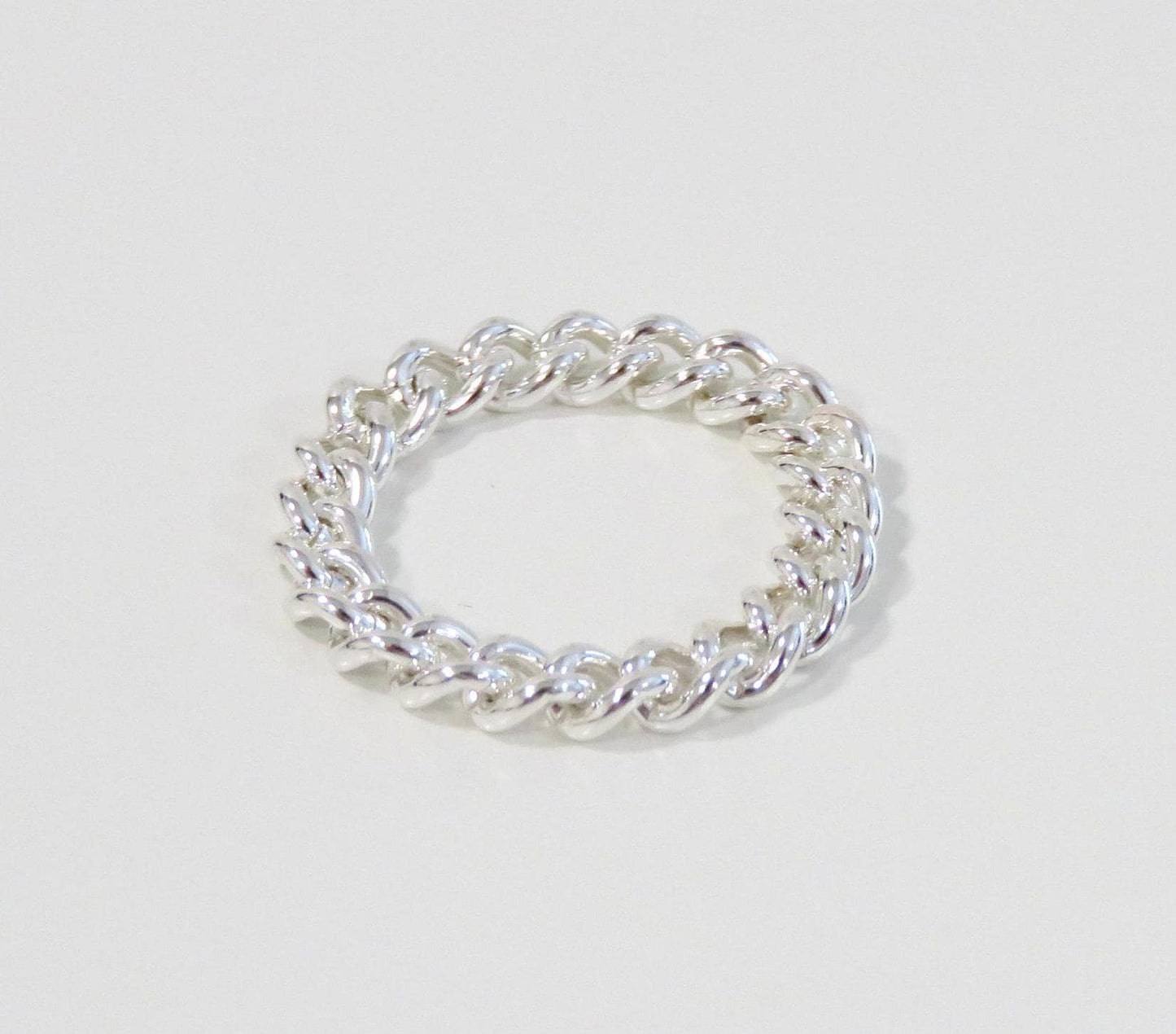 Silver Curb Chain Ring