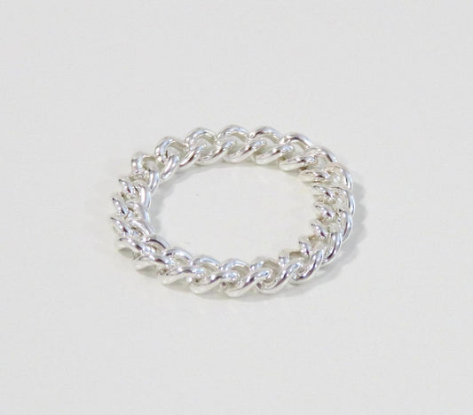 Silver Curb Chain Ring