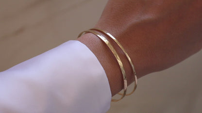 14k Gold Filled Hammered Bangle