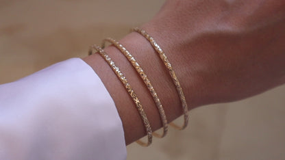 14k Gold Filled Pattern Bangle