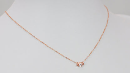 14k Rose Gold Filled Dainty CZ Necklace