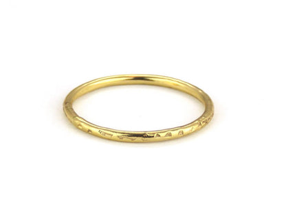 14k Gold Filled 1.2mm Dainty Hammered Ring