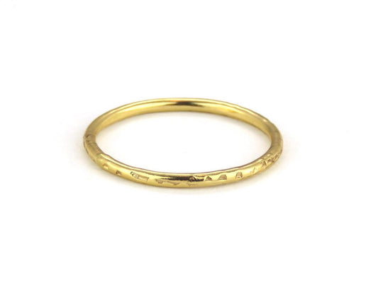 14k Gold Filled 1.2mm Dainty Hammered Ring