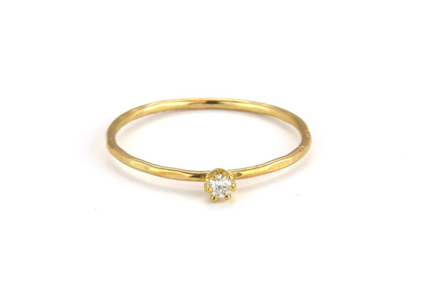 14k Gold Filled 1mm Diamond Ring