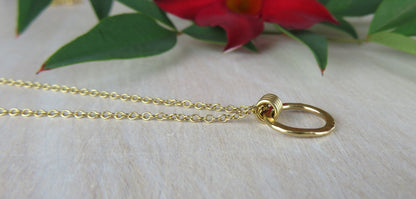 14k Gold Filled Dainty Open Circle Necklace