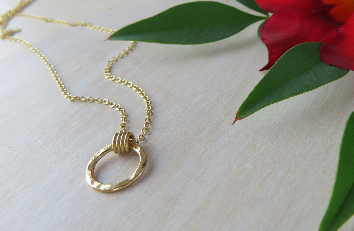14k Gold Filled Dainty Open Circle Necklace