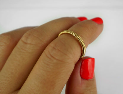 14k Gold Filled 2.6 mm Hammered Wrap Ring